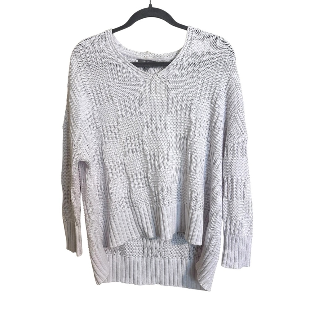 Habitat White High Low Cotton Linen‎ Knit Sweater XS/S